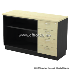 T-YOP7124 COMBINATION LOW CABINET (OPEN SHELF + FIXED PEDESTAL 4D)